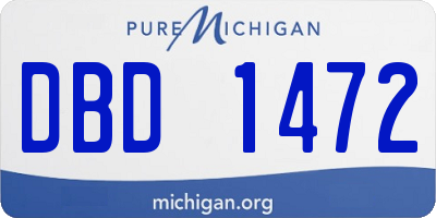 MI license plate DBD1472