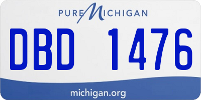 MI license plate DBD1476