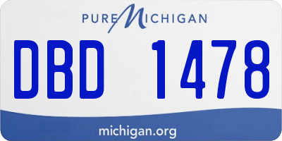 MI license plate DBD1478
