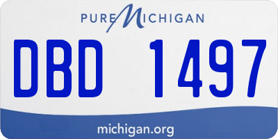 MI license plate DBD1497