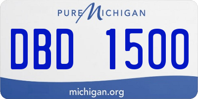 MI license plate DBD1500