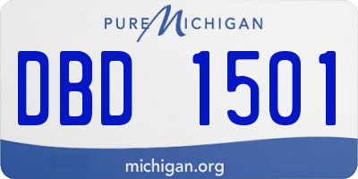 MI license plate DBD1501