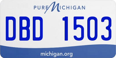 MI license plate DBD1503