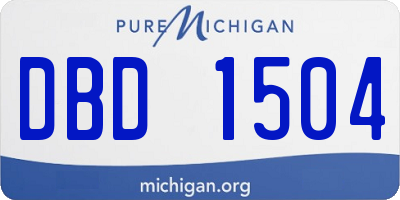MI license plate DBD1504