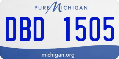 MI license plate DBD1505