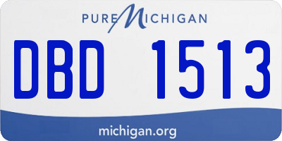 MI license plate DBD1513
