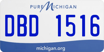 MI license plate DBD1516