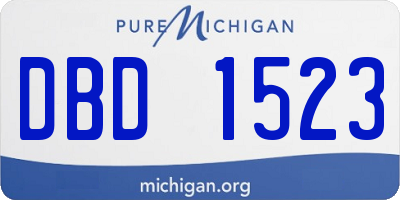 MI license plate DBD1523