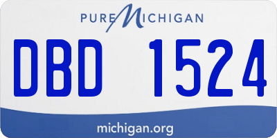 MI license plate DBD1524