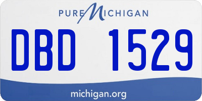 MI license plate DBD1529