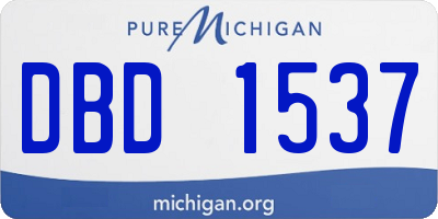 MI license plate DBD1537