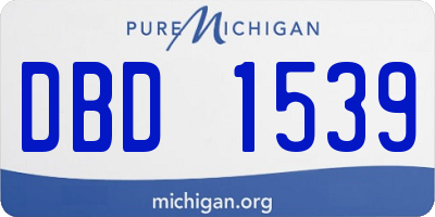 MI license plate DBD1539
