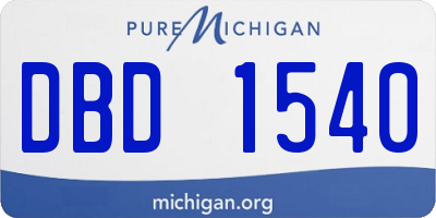 MI license plate DBD1540
