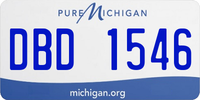 MI license plate DBD1546