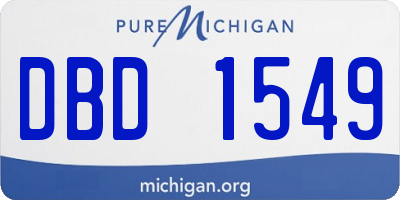 MI license plate DBD1549
