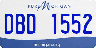 MI license plate DBD1552