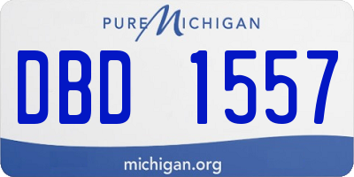 MI license plate DBD1557
