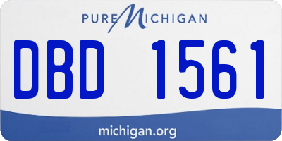 MI license plate DBD1561