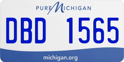 MI license plate DBD1565