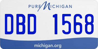 MI license plate DBD1568