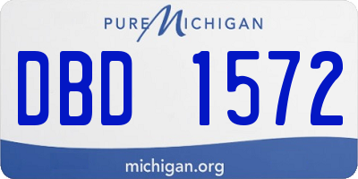 MI license plate DBD1572