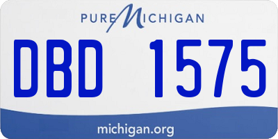 MI license plate DBD1575