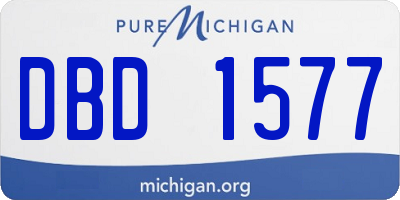 MI license plate DBD1577