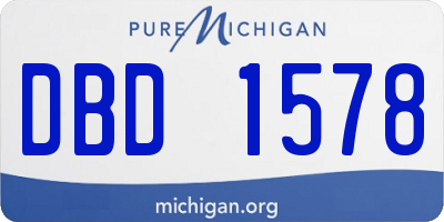 MI license plate DBD1578