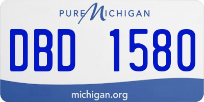 MI license plate DBD1580
