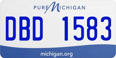 MI license plate DBD1583