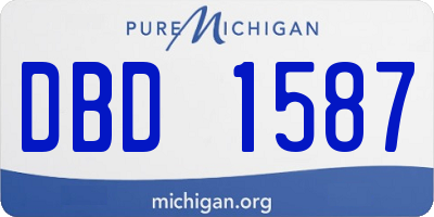 MI license plate DBD1587