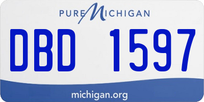 MI license plate DBD1597
