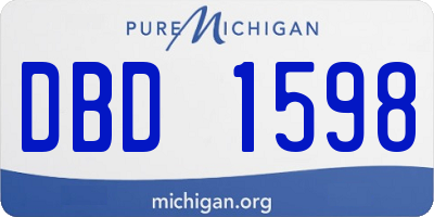 MI license plate DBD1598