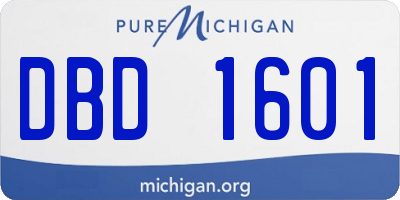 MI license plate DBD1601
