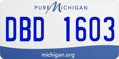 MI license plate DBD1603