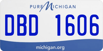 MI license plate DBD1606