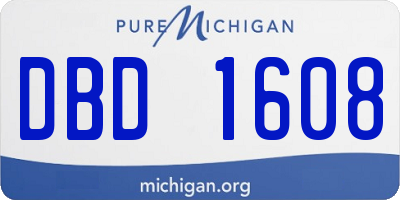MI license plate DBD1608