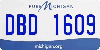 MI license plate DBD1609