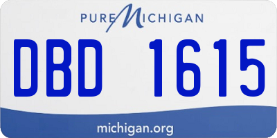 MI license plate DBD1615