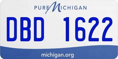 MI license plate DBD1622