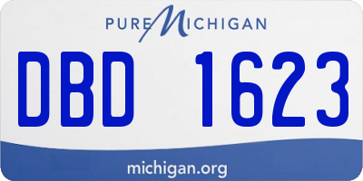 MI license plate DBD1623