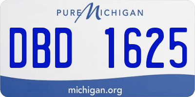 MI license plate DBD1625