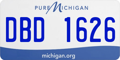 MI license plate DBD1626