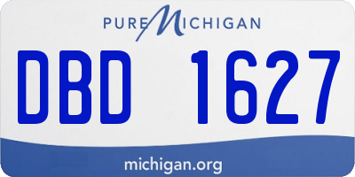 MI license plate DBD1627