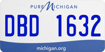 MI license plate DBD1632