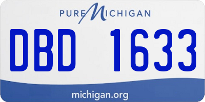 MI license plate DBD1633