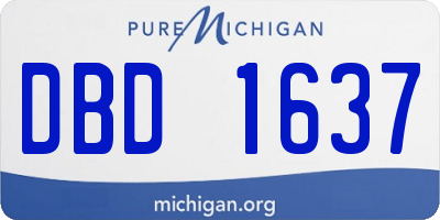 MI license plate DBD1637