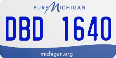 MI license plate DBD1640