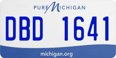 MI license plate DBD1641