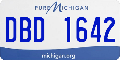 MI license plate DBD1642